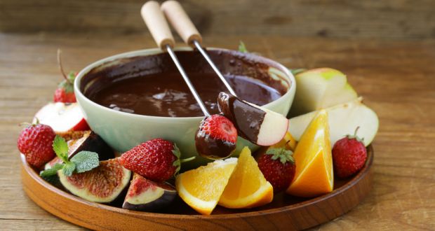 Marrone/Beige Home Chocolat Set Fonduta Cioccolato per 2 Persone 